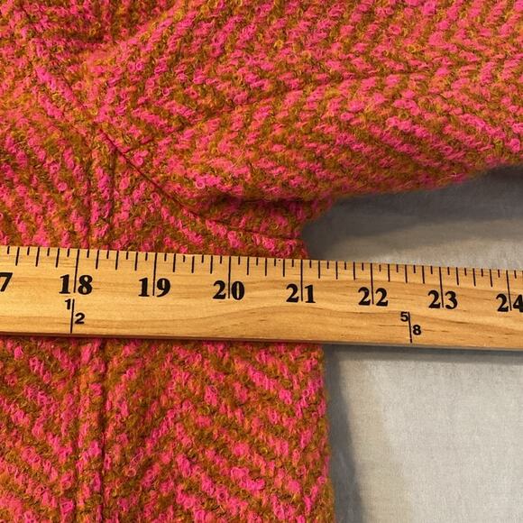 Boden Sienna Herringbone Coat Pink Tan Tweed Classic Fall Winter Topper Size 10 - Picture 5 of 8